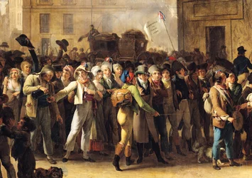 Az 1807-es hadkötelesek Saint-Denis kapuja mellett, részlet a sorkatonákról (lásd még: 92387)